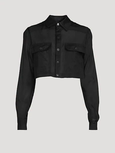 Cotton Organdy Cropped Shirt