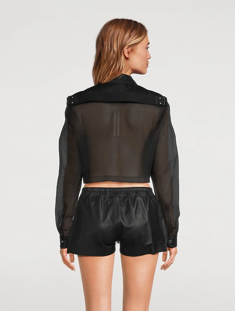 Cotton Organdy Cropped Shirt