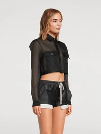 Cotton Organdy Cropped Shirt