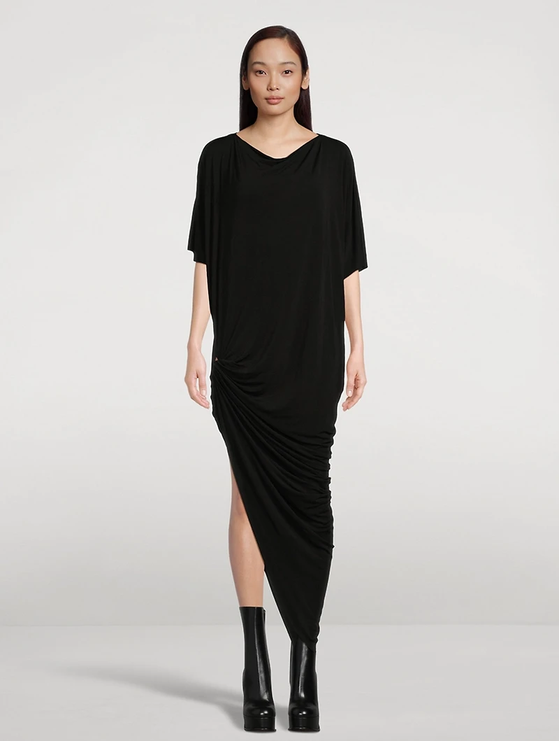 Edfu Asymmetric Jersey Dress