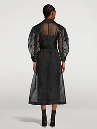 Organza Double-Breasted Trench Coat