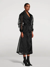 Organza Double-Breasted Trench Coat