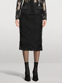 Floral Lace Pencil Skirt