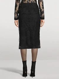 Floral Lace Pencil Skirt