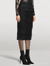 Floral Lace Pencil Skirt