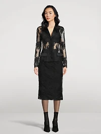 Floral Lace Pencil Skirt