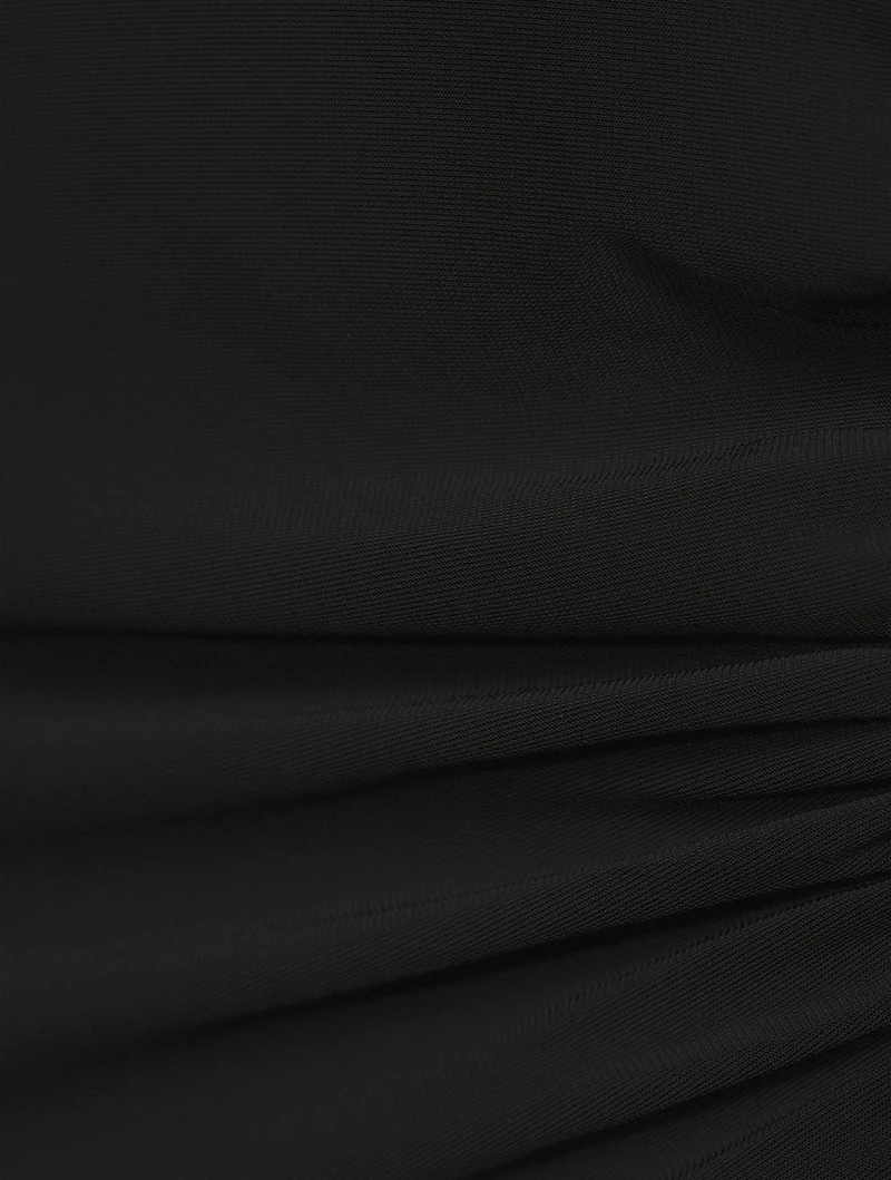 Gather Crepe Jersey Long Dress