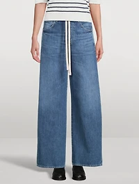 Brynn Drawstring Wide-Leg Jeans