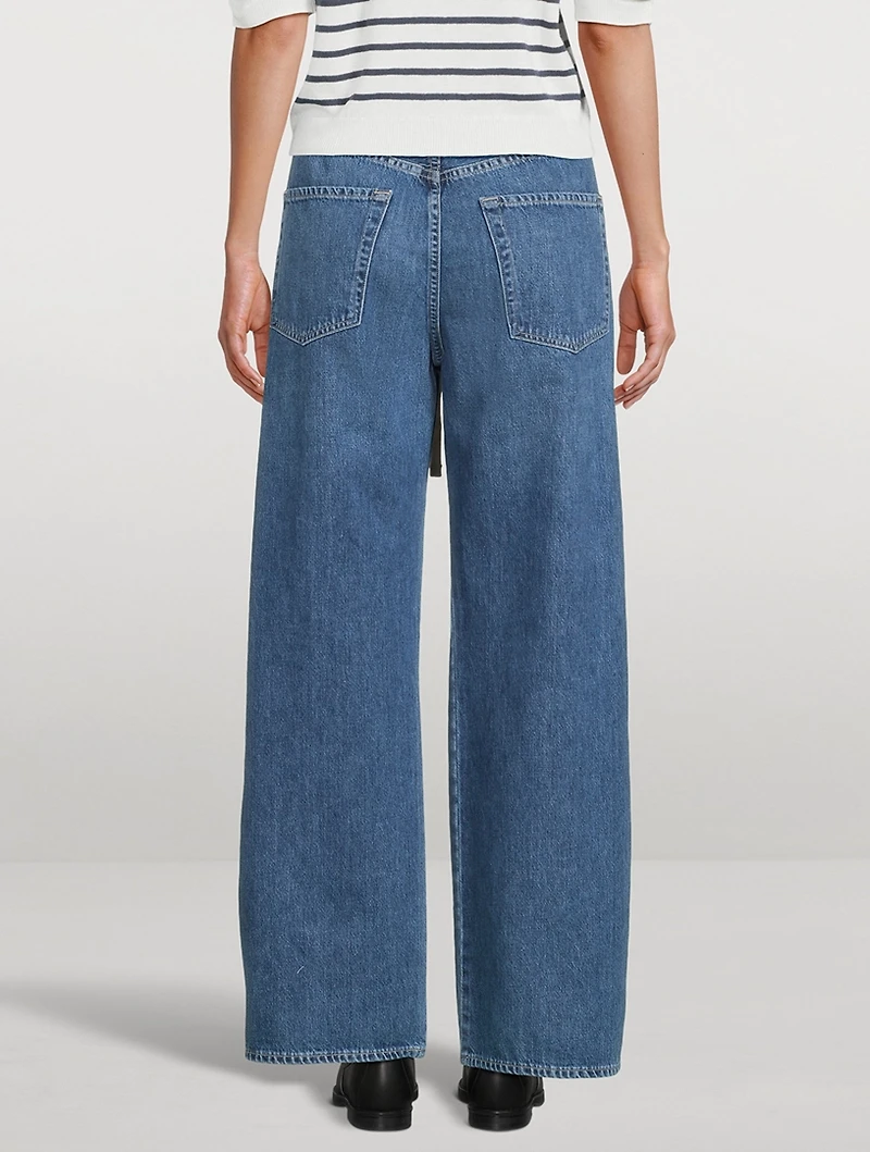 Brynn Drawstring Wide-Leg Jeans