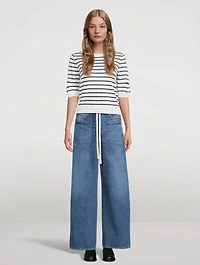 Brynn Drawstring Wide-Leg Jeans