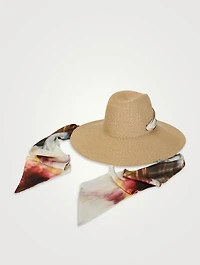 Cassidy Packable Fedora Hat With Scarf