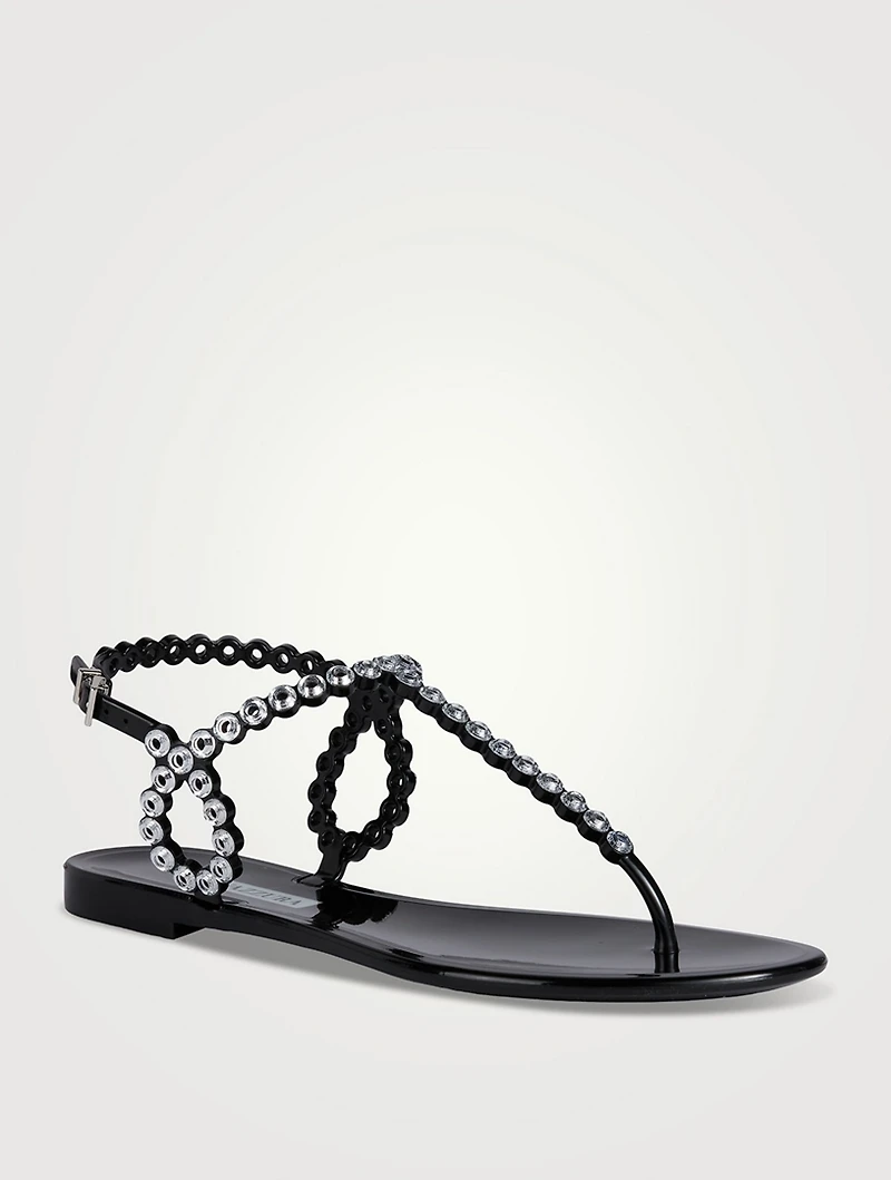 Almost Bare Crystal Jelly Thong Sandals