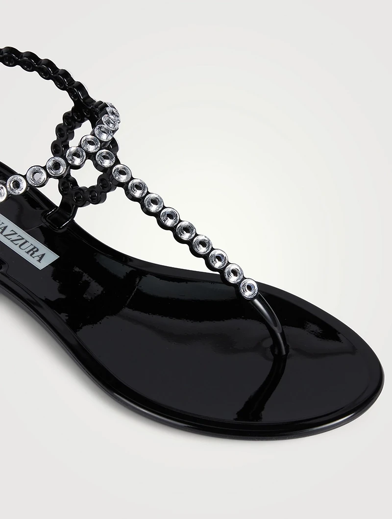 Almost Bare Crystal Jelly Thong Sandals