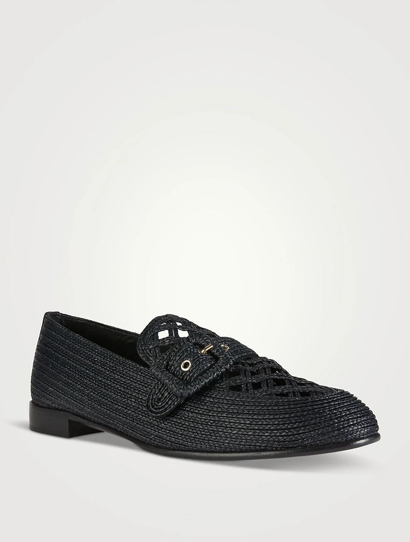 Visconti Raffia Loafers