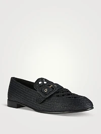 Visconti Raffia Loafers