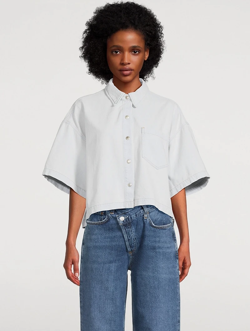 Rona Cropped Denim Shirt