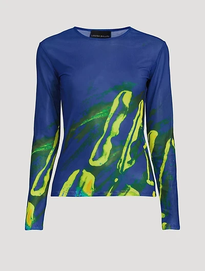Printed Long-Sleeve Top