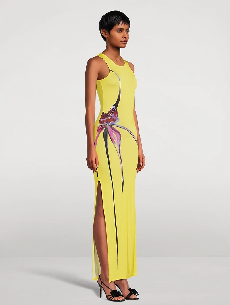 Maxi Dress Caledenia Orchid Print
