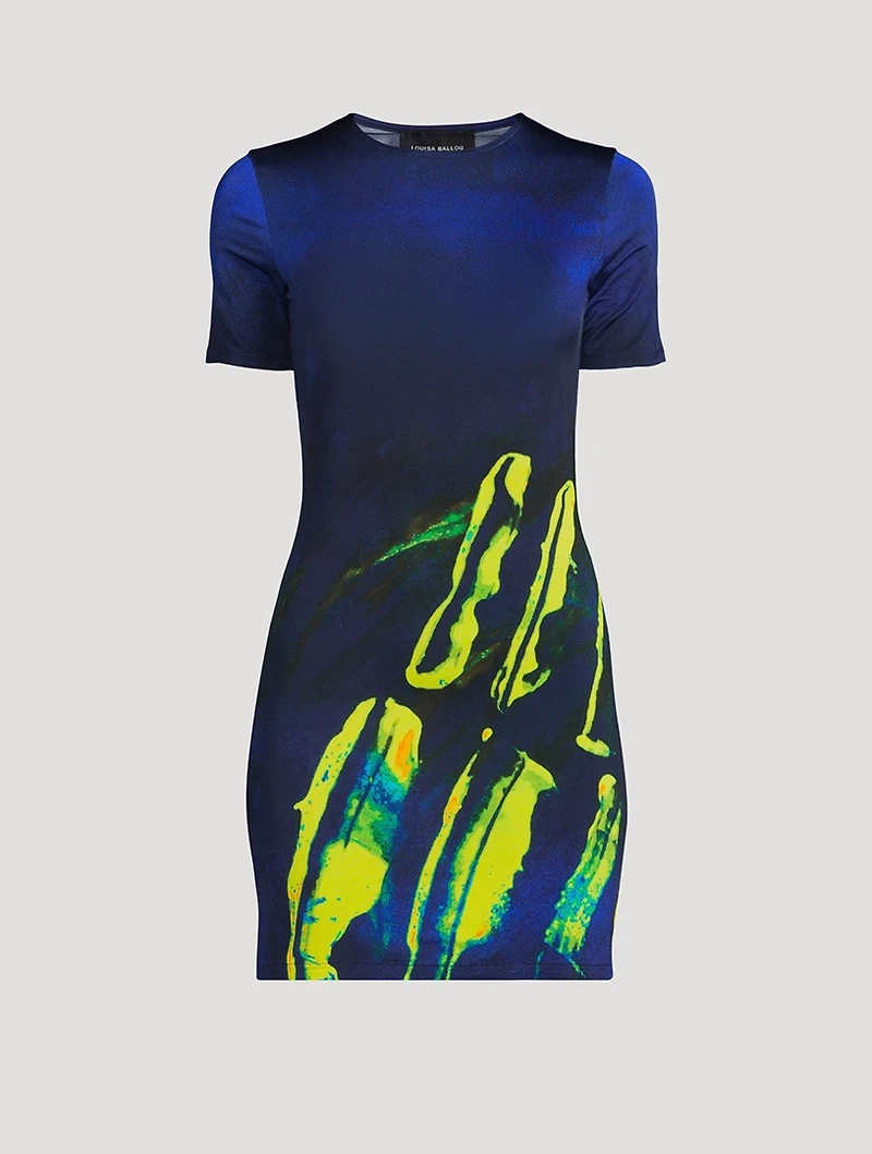 Printed Double Ring Mini Dress
