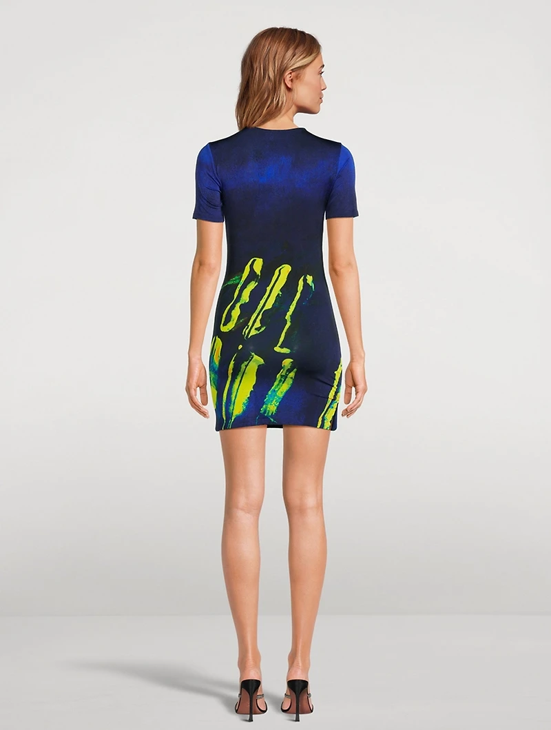 Printed Double Ring Mini Dress