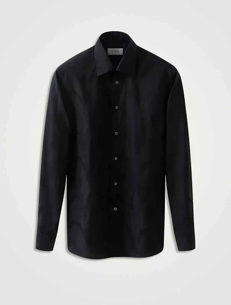 Slim Fit Floral Jacquard Evening Shirt