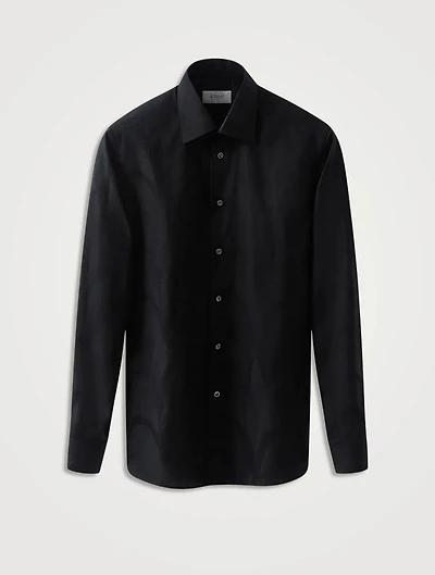 Slim Fit Floral Jacquard Evening Shirt
