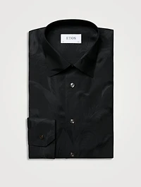 Slim Fit Floral Jacquard Evening Shirt