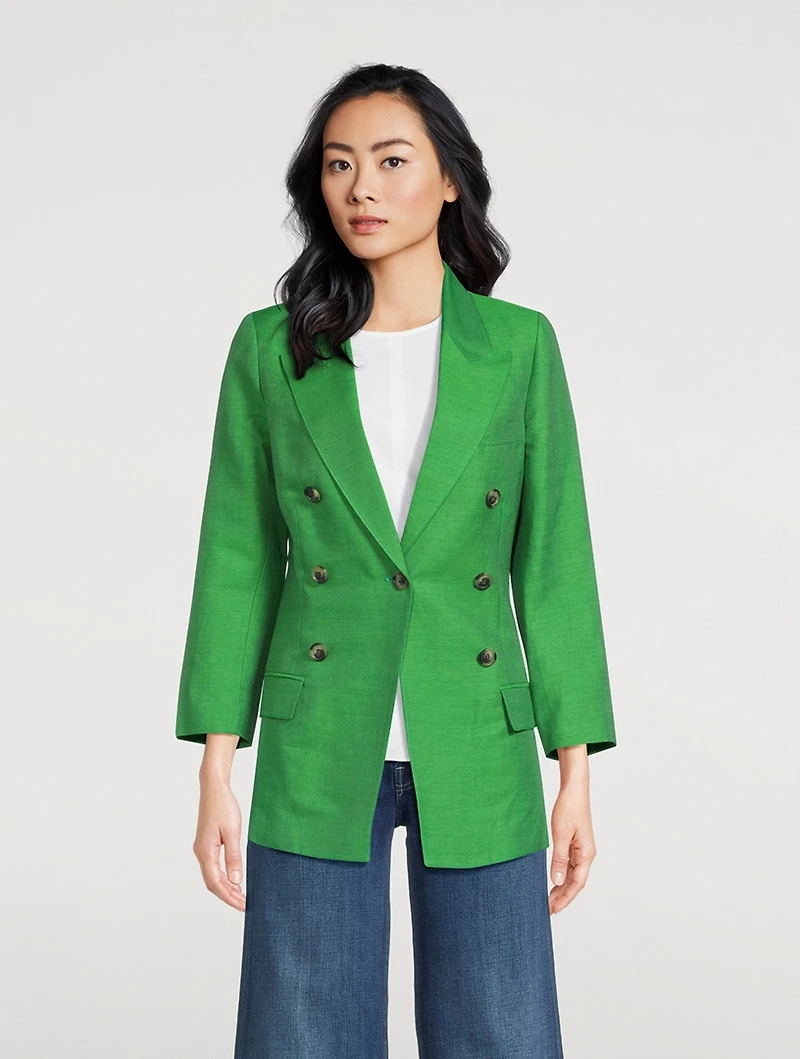 Not A Double-Breasted Blazer With Crop Sleeve