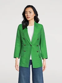 Not A Double-Breasted Blazer With Crop Sleeve