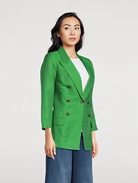 Not A Double-Breasted Blazer With Crop Sleeve