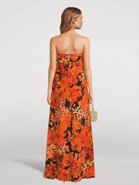 Santos Silk Strapless Column Maxi Dress