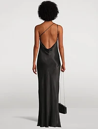 La Lune One-Shoulder Cowl Back Long Dress