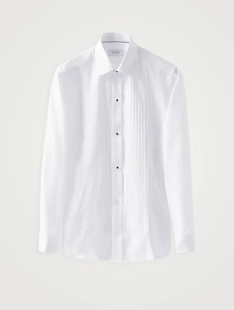 Slim Fit Pleated Bib Formal Shirt