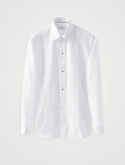 Slim Fit Pleated Bib Formal Shirt