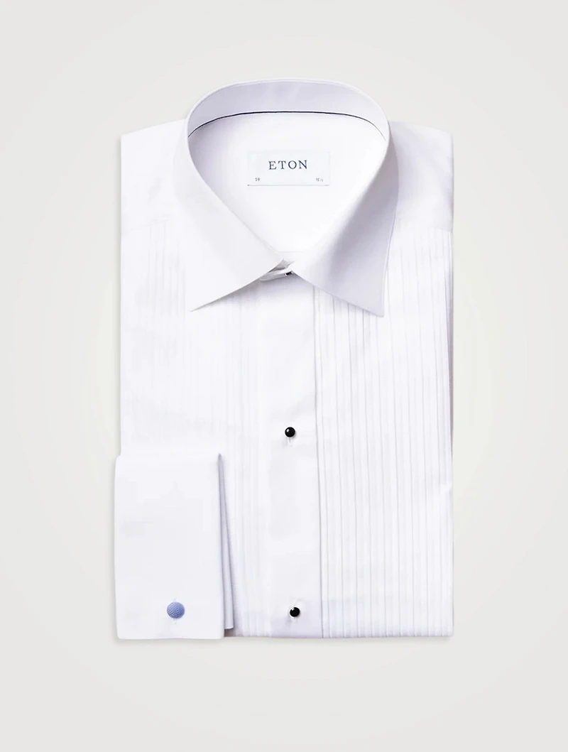 Slim Fit Pleated Bib Formal Shirt