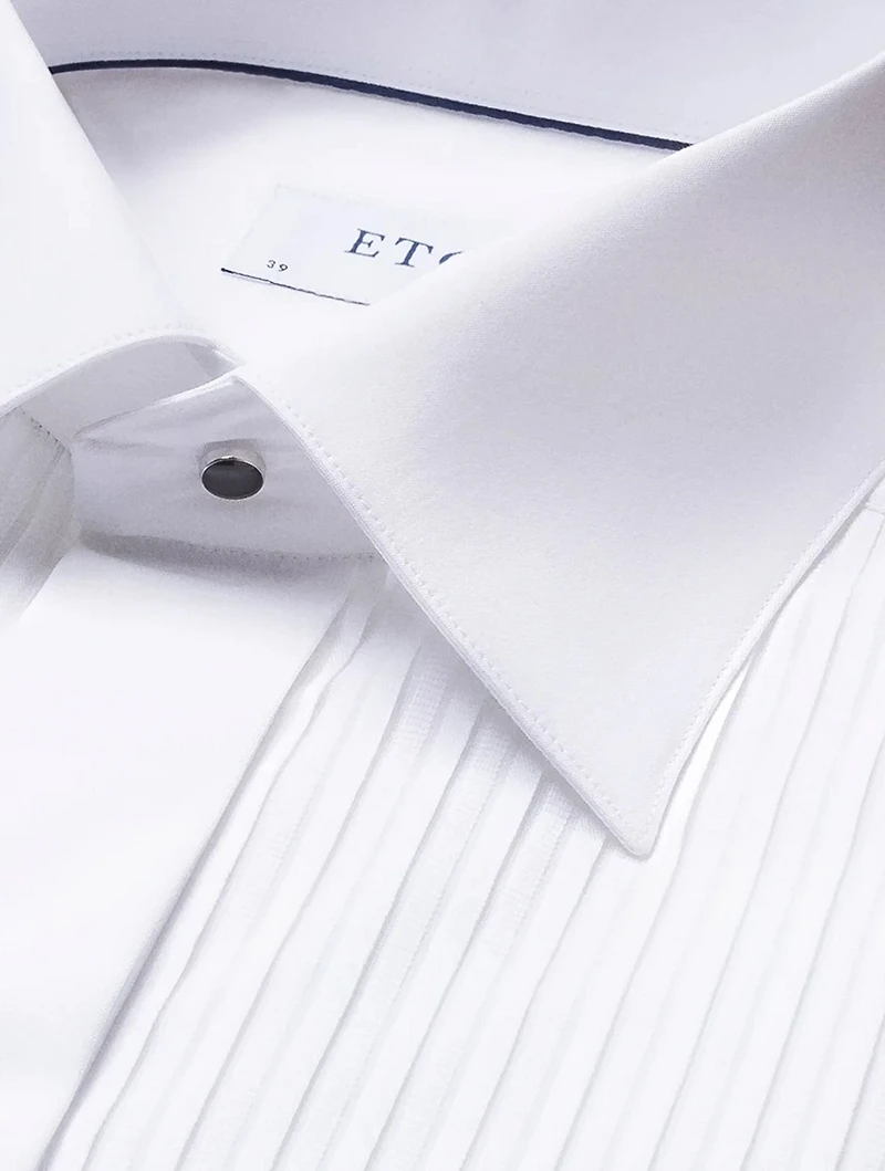 Slim Fit Pleated Bib Formal Shirt