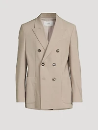 Wool-Blend Double-Breasted Jacket