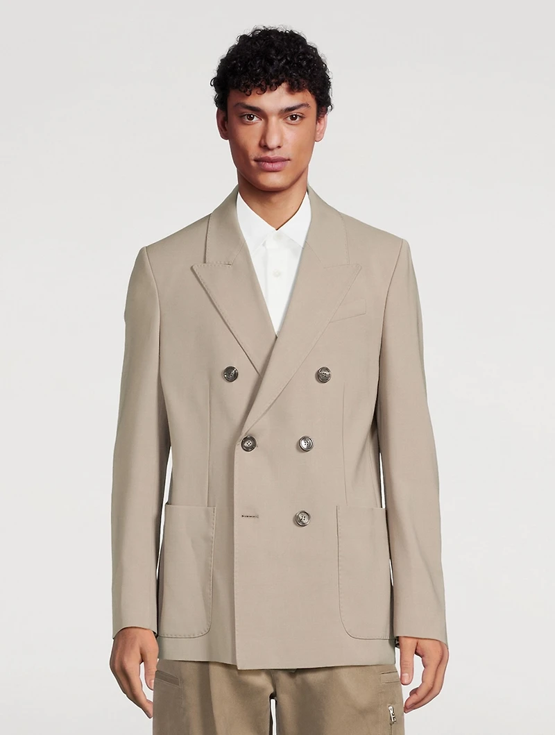Wool-Blend Double-Breasted Jacket