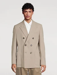 Wool-Blend Double-Breasted Jacket