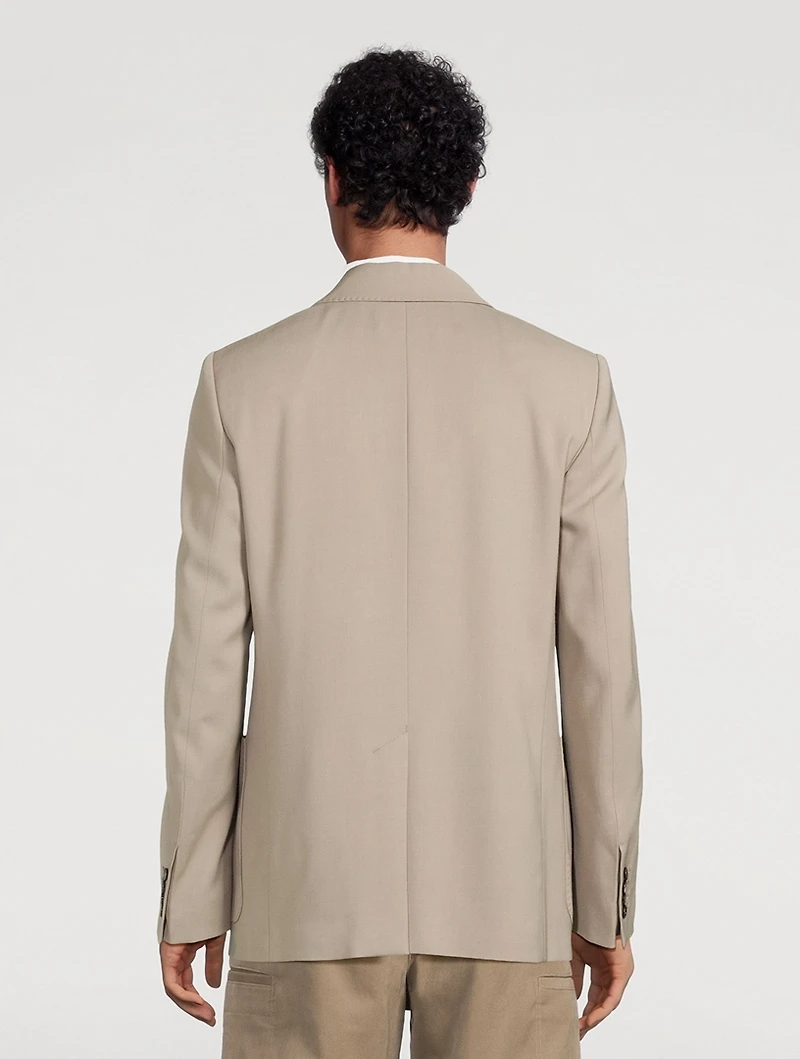 Wool-Blend Double-Breasted Jacket