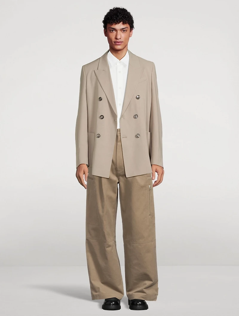 Wool-Blend Double-Breasted Jacket