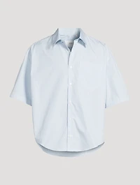 Poplin Boxy Shirt Striped Print