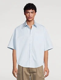 Poplin Boxy Shirt Striped Print