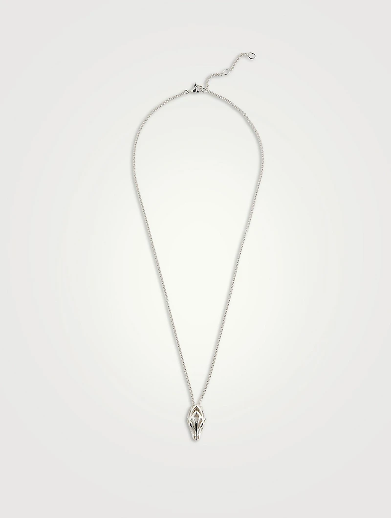 Naga Sterling Silver Pendant Necklace With Sapphire