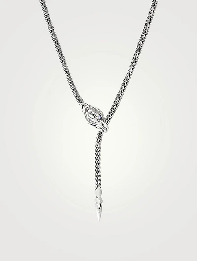 Naga Sterling Silver Lariat Necklace With Sapphire