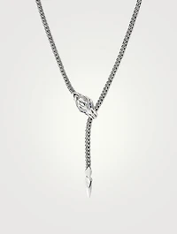 Naga Sterling Silver Lariat Necklace With Sapphire