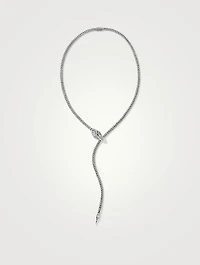Naga Sterling Silver Lariat Necklace With Sapphire