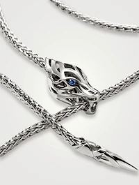 Naga Sterling Silver Lariat Necklace With Sapphire