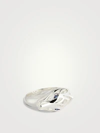 Naga Sterling Silver Ring With Sapphire