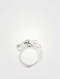 Naga Sterling Silver Ring With Sapphire